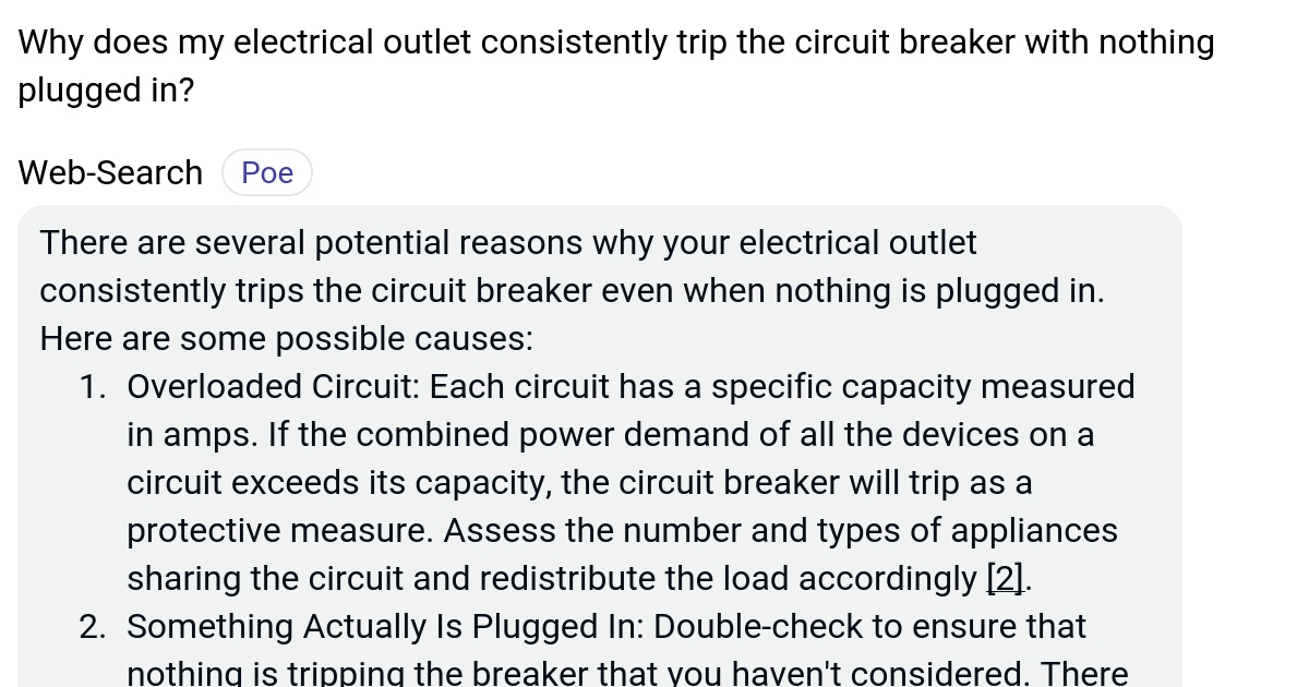 Why does my electrical outlet consistently trip the circuit breaker