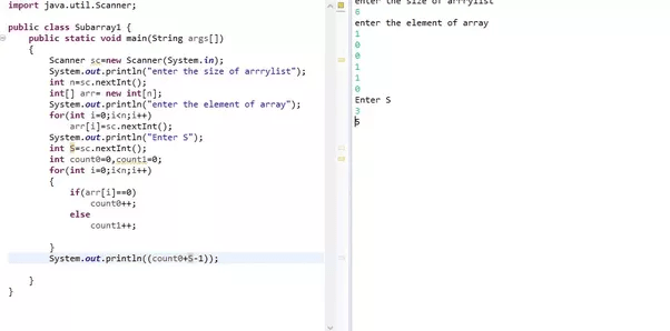 Given an array of ones and zeroes (size = 1500). How to find the size