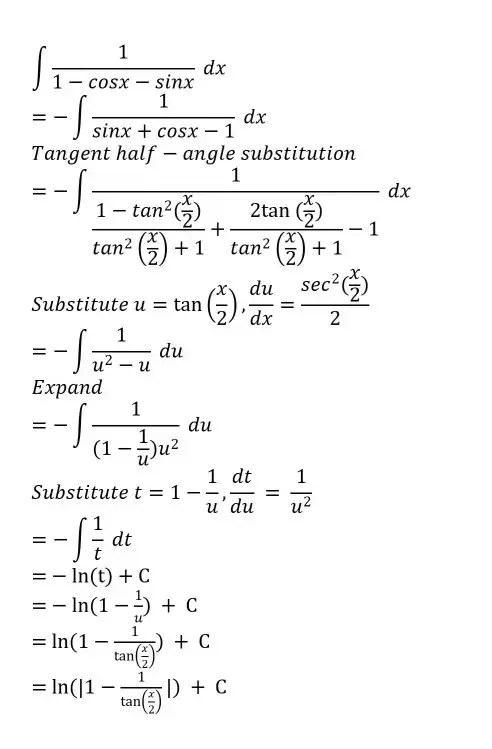 How To Integrate 1 1 Cos X Sin X Quora