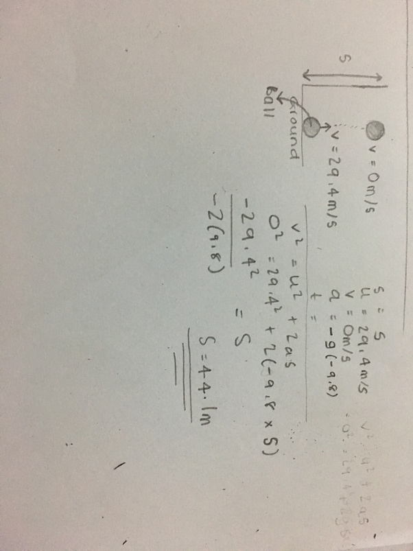 A ball is thrown vertically upward from the ground with a velocity v of