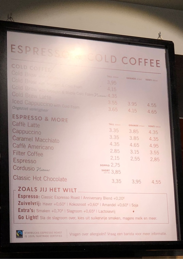 What is the price of coffee in Starbucks in Amsterdam? Quora