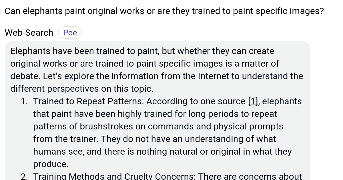 Can elephants paint original works or are they trained to paint