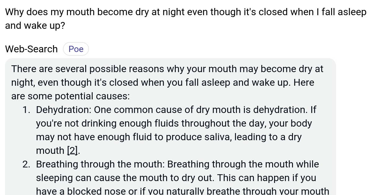 Why does my mouth dry at night even though it's closed when I