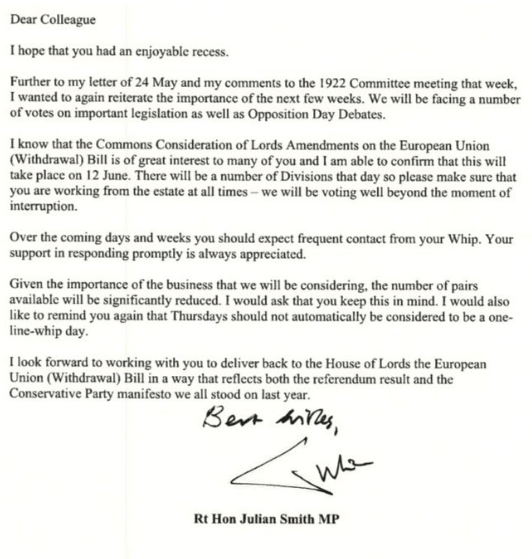 What does it mean to 'whip' votes, as in 'Theresa May to order a three