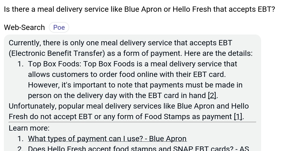 Is there a meal delivery service like Blue Apron or Hello Fresh that
