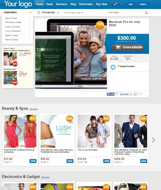 I want to build a group buying website. Is there any template for this