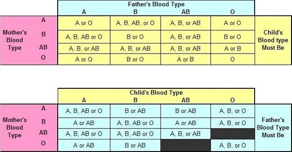 What blood type do parents of a child with AB negative have to be? Quora