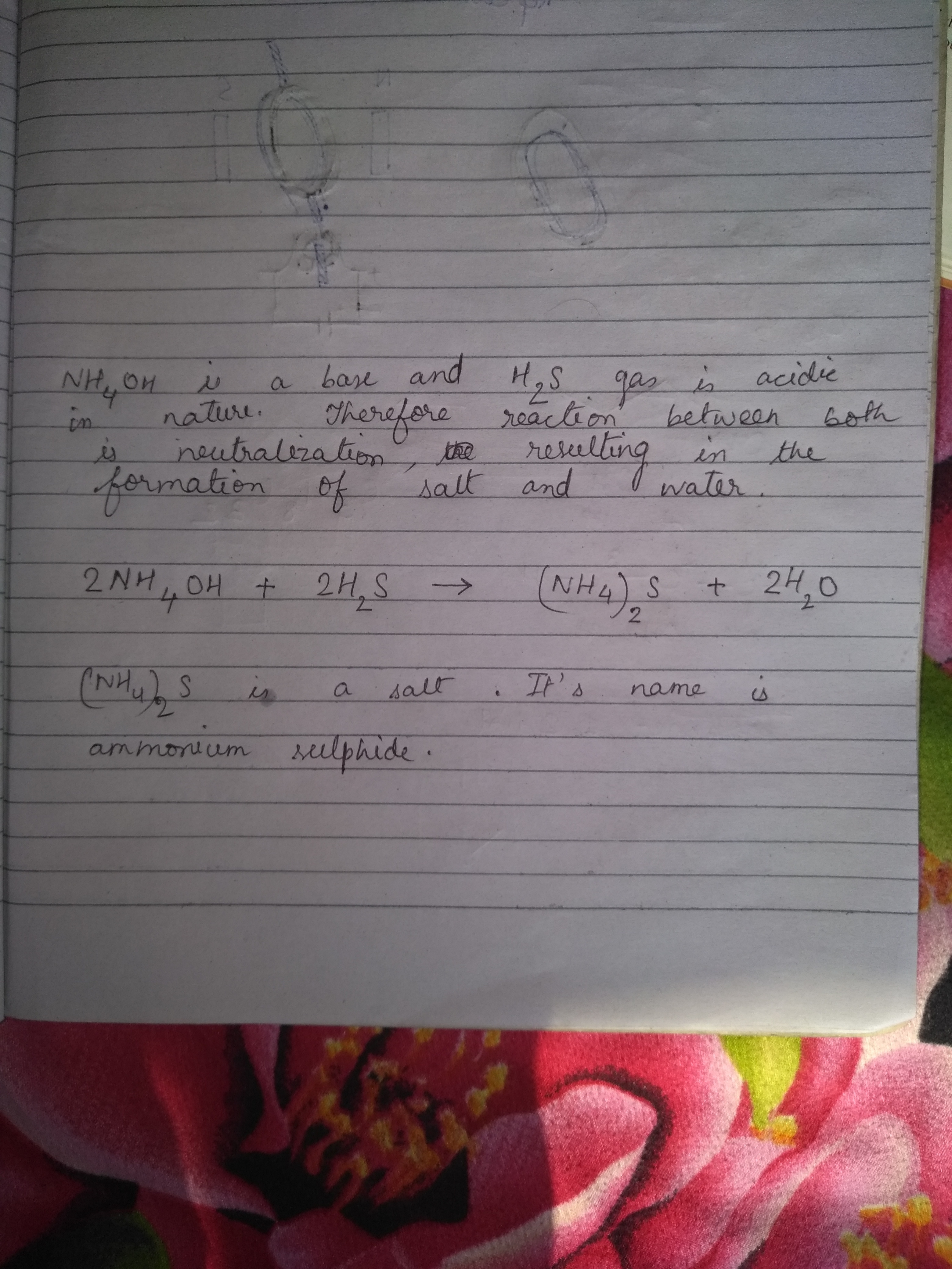Bagaimana reaksi kimia antara NH3 dan H2S? - Quora