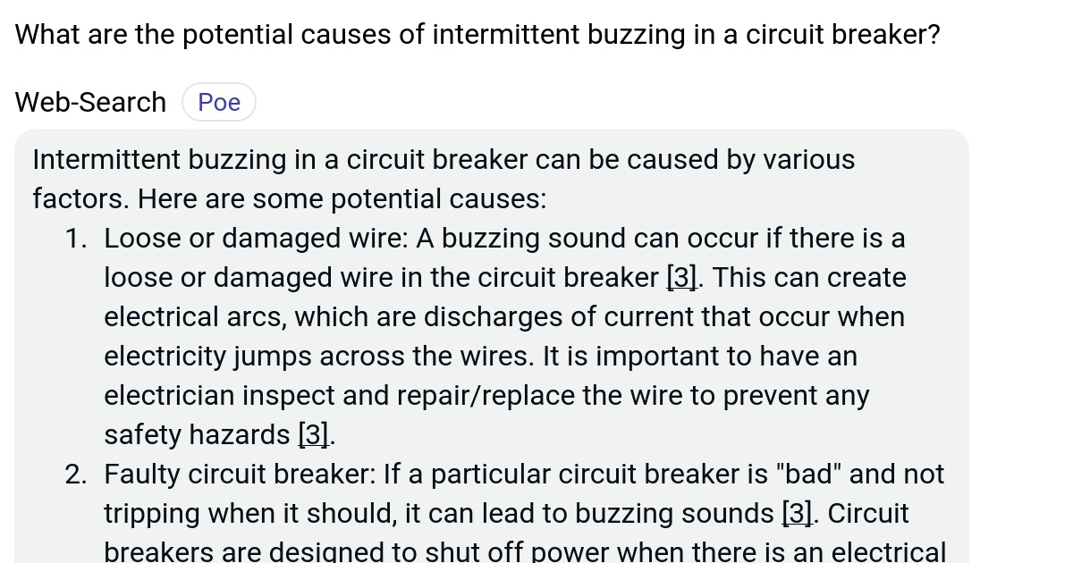What are the potential causes of intermittent buzzing in a circuit
