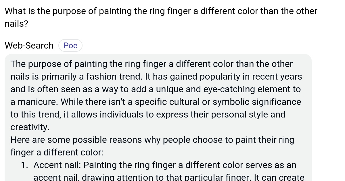 What is the purpose of painting the ring finger a different color than