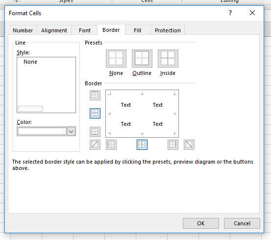 How to remove the background gridlines of a selected area