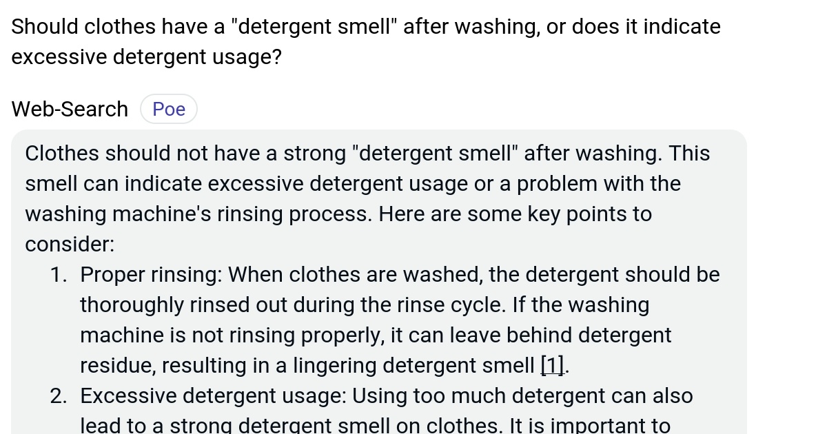 Should clothes have a "detergent smell" after washing, or does it