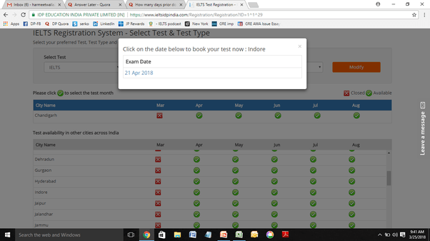 How many days prior do I need to book my IELTS exam? Quora