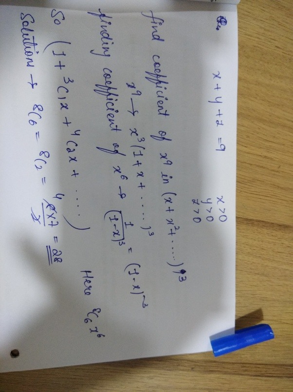 How to solve [math]x + y + z = 9[/math] for positive integers [math]x