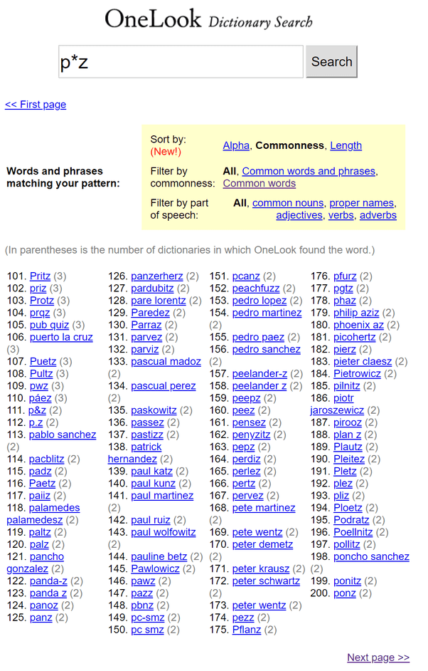 Word That Starts With Z And Ends In P