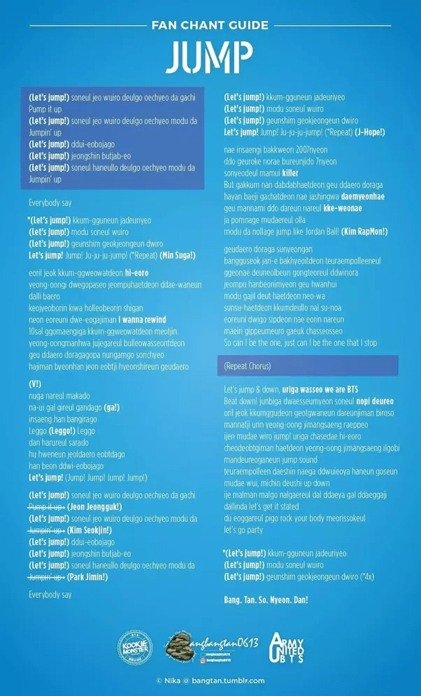 What are all the BTS fan chants out there? Quora