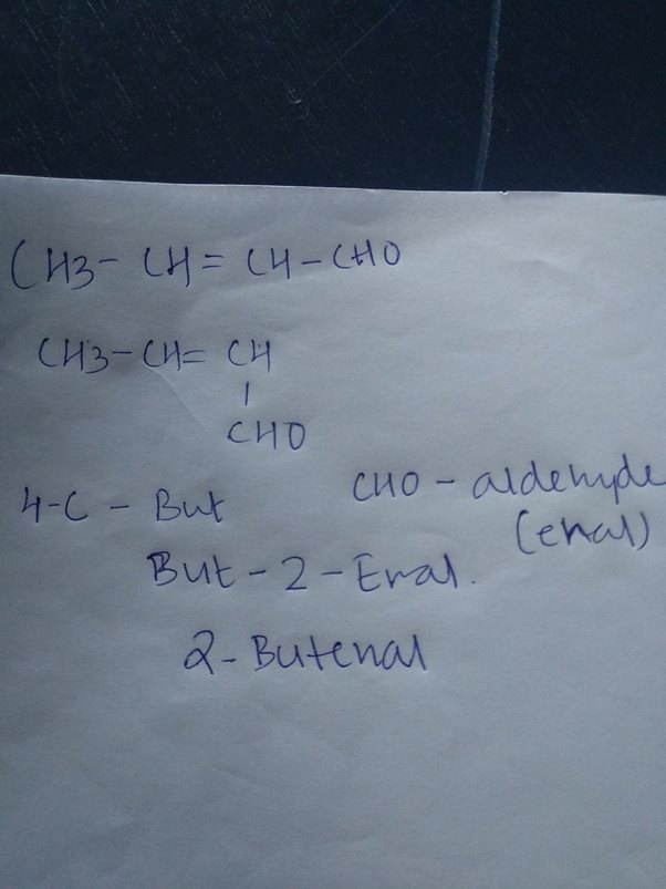 What is the IUPAC name of CH3CH=CHCHO? Quora