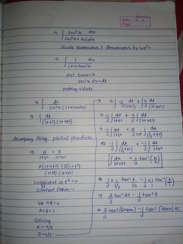 What Is The Integral Of Cos 2x Cos 2x 4sin 2x Under The Limits