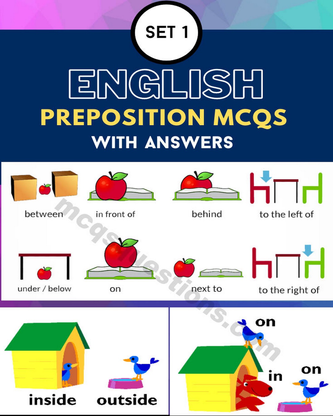 Preposition Mcq | Preposition Mcqs With Answers Set 1 - Mcqs Questions