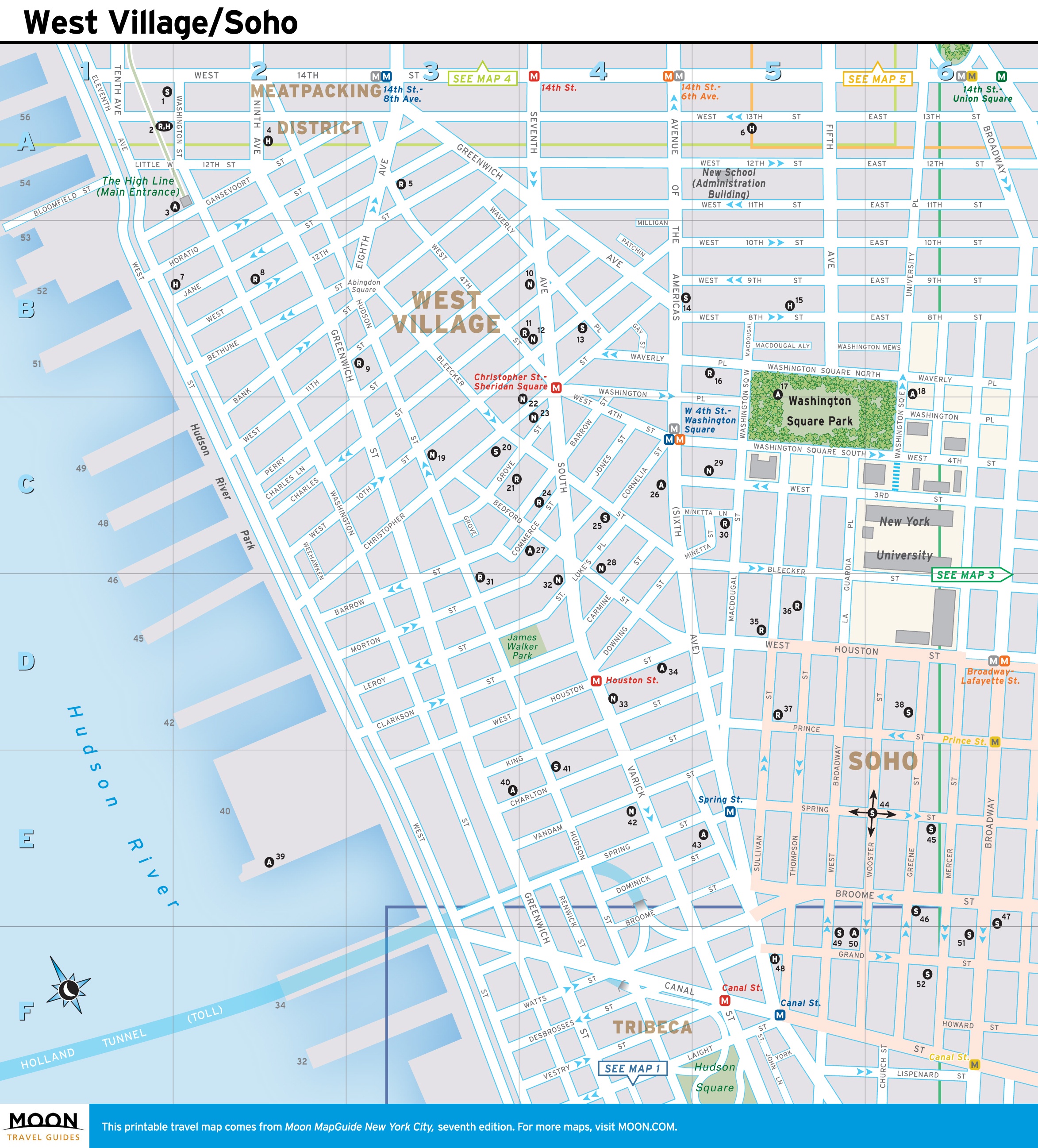 Nyc Map Greenwich Village Greenwich Village Street Map