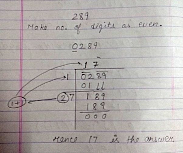 What&#039,s the way to find the square root of 289 without a calculator? Quora