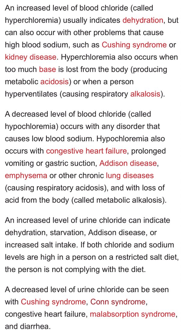 Bagaimana cara memperbaiki kadar klorida saya yang tinggi dengan cepat?  Ketika saya mengambil darah saya hari ini adalah level 111. Saya juga  mengambil darah saya beberapa hari yang lalu dan itu normal.