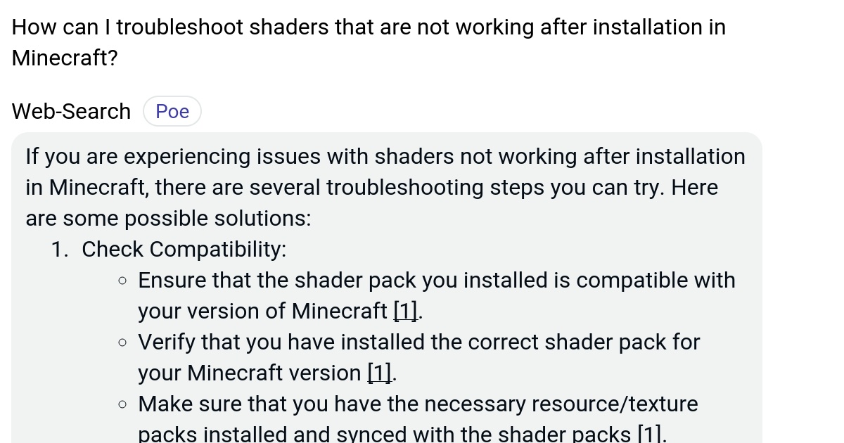 How can I troubleshoot shaders that are not working after installation