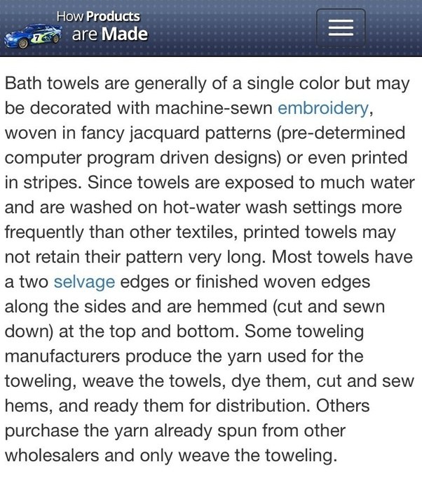 Why do most towels have that woven strip at both ends? Quora