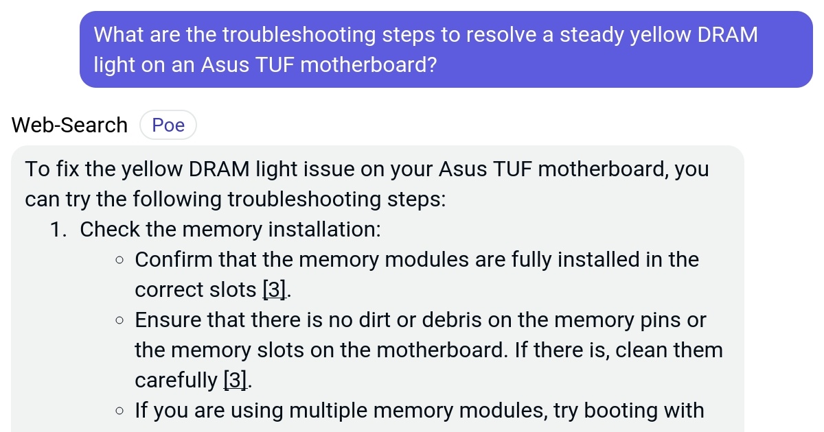 What are the troubleshooting steps to resolve a steady yellow DRAM