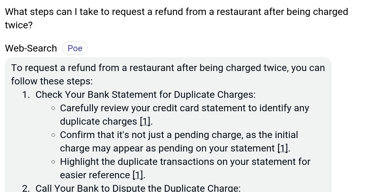 What steps can I take to request a refund from a restaurant after being