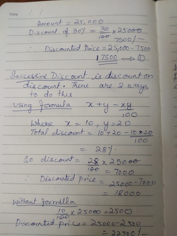 I applied to a bill of Rs. 25,000. What is the difference between a