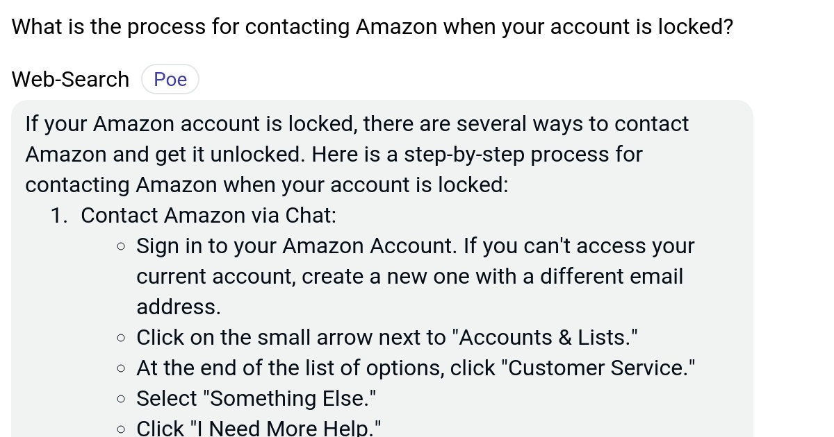 What is the process for contacting Amazon when your account is locked