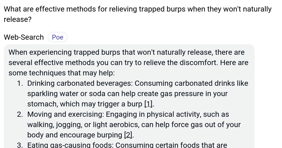What are effective methods for relieving trapped burps when they won't