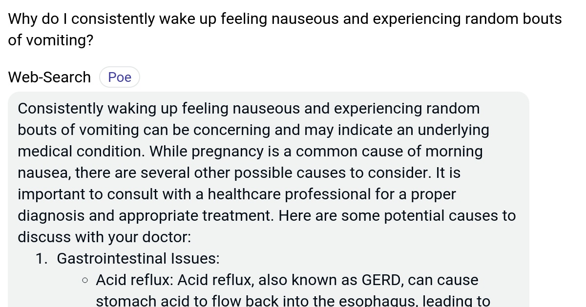 Why do I consistently wake up feeling nauseous and experiencing random