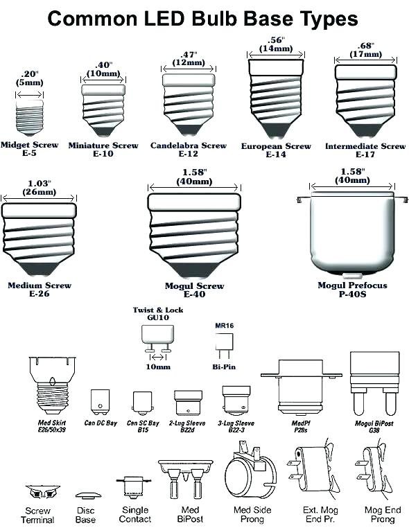 Light Bulb Base Sizes Us | Shelly Lighting