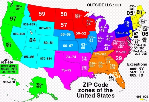 How big are US zip codes? Quora