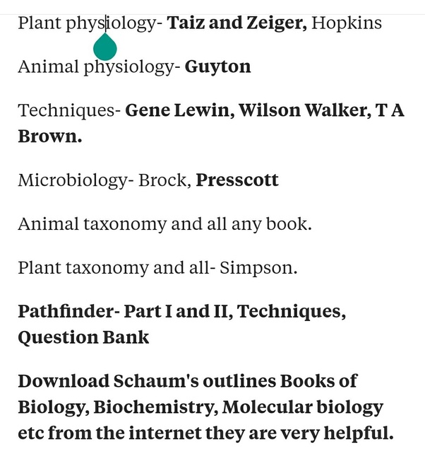 What are the books one should refer for CSIR life sciences preparation