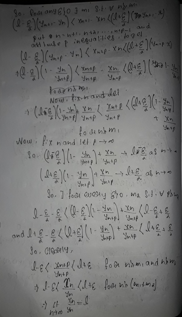 What is the proof of Cauchy's first theorem on limits? Quora