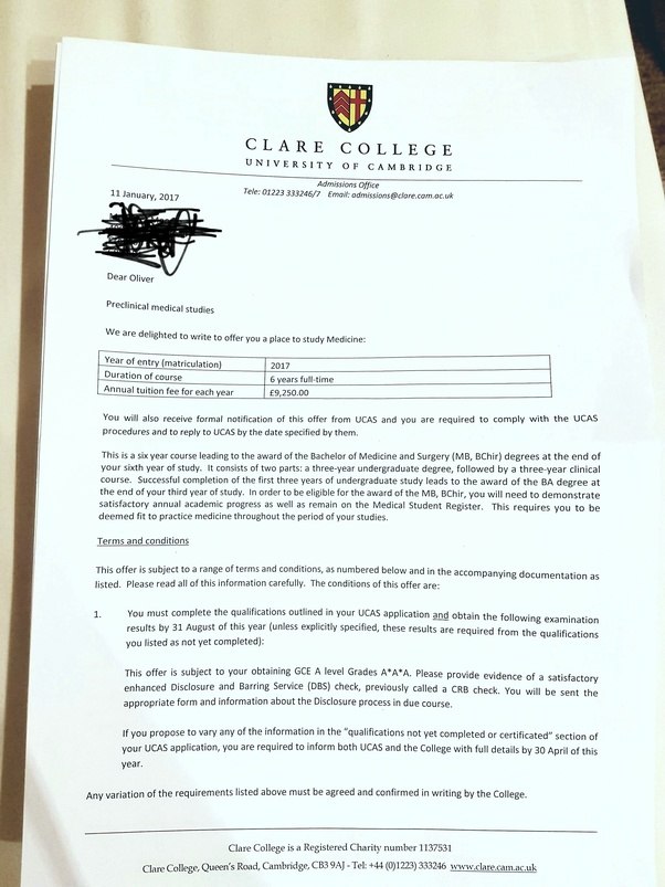 What do acceptance letters from Oxbridge/Ivy leagues look like? Quora
