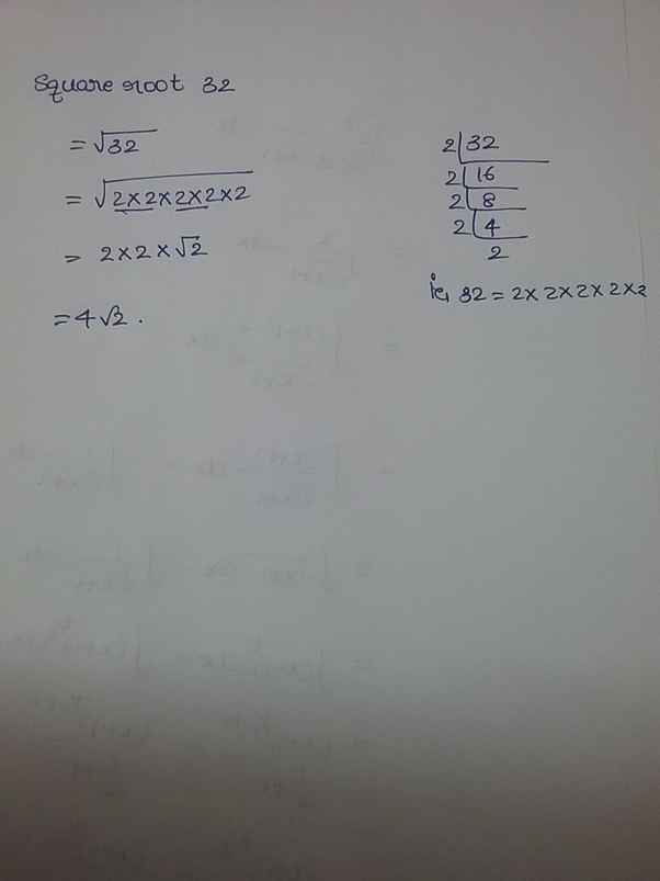 What is the square root of 32? Quora