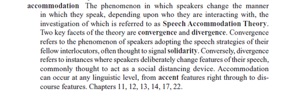 What is it called when you pick up the accent or speech mannerisms of a