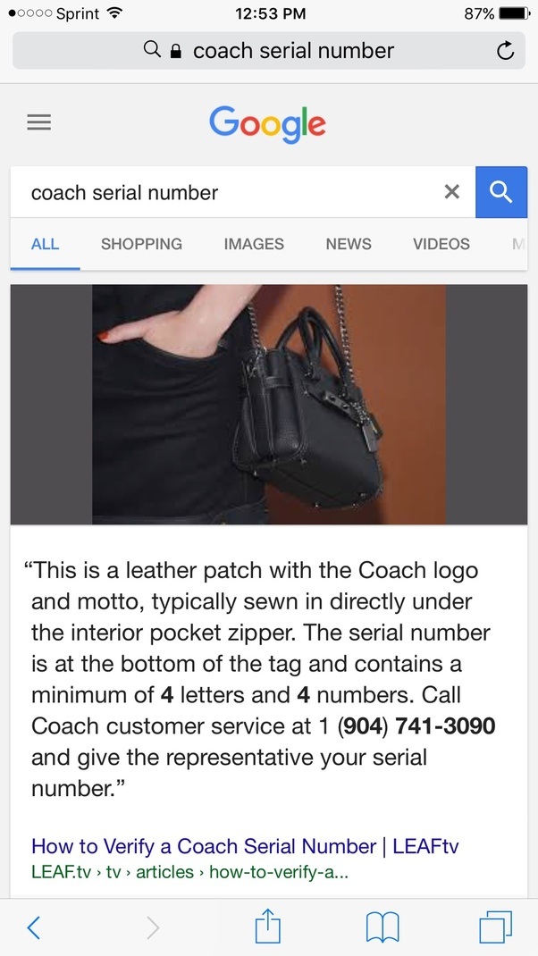 Coach Handbag Serial Number Check