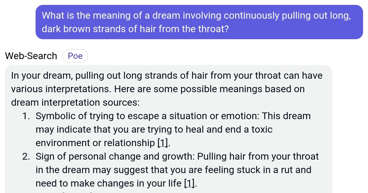 What is the meaning of a dream involving continuously pulling out long