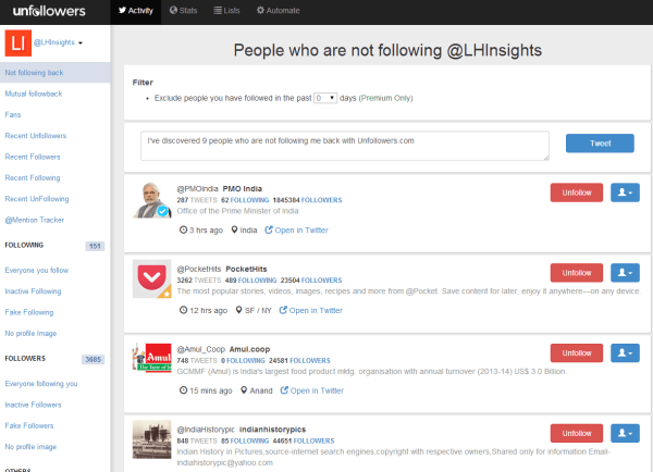 Unfollowers Instagram Tracker