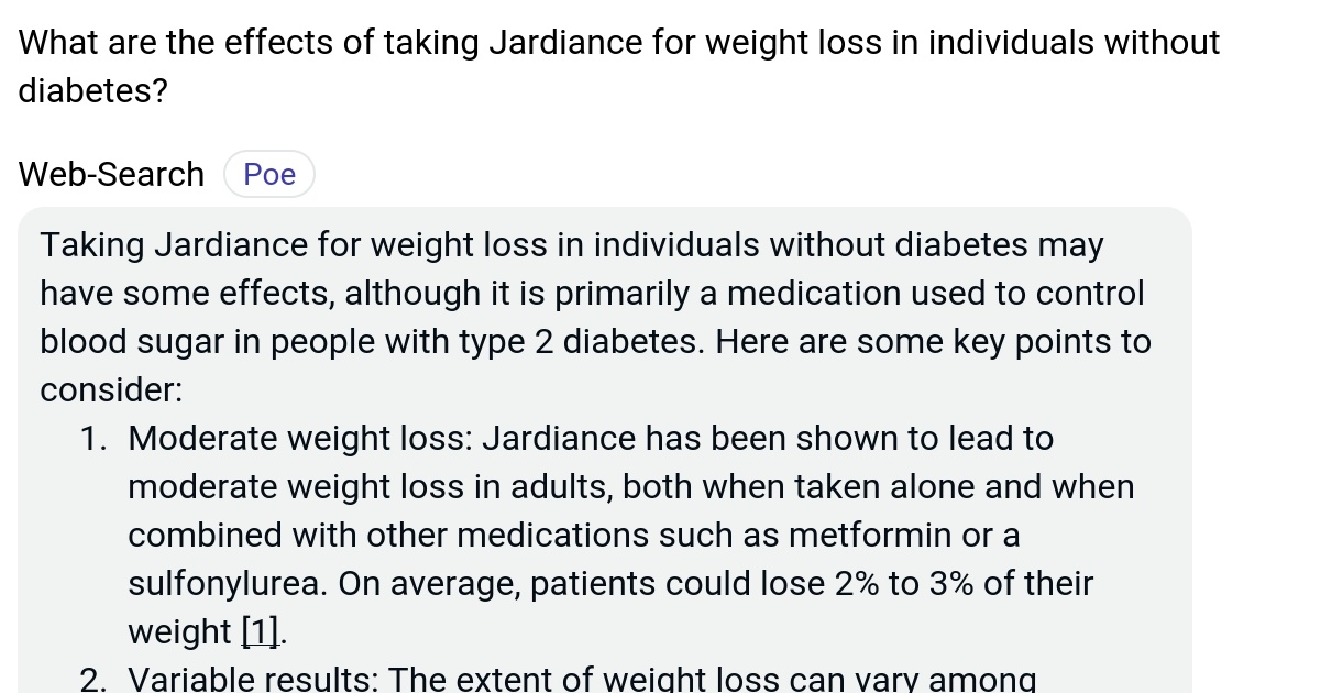 What are the effects of taking Jardiance for weight loss in individuals