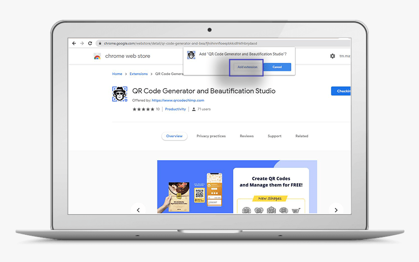 QR Code Generator Chrome Extension by QRCodeChimp Free QR Code