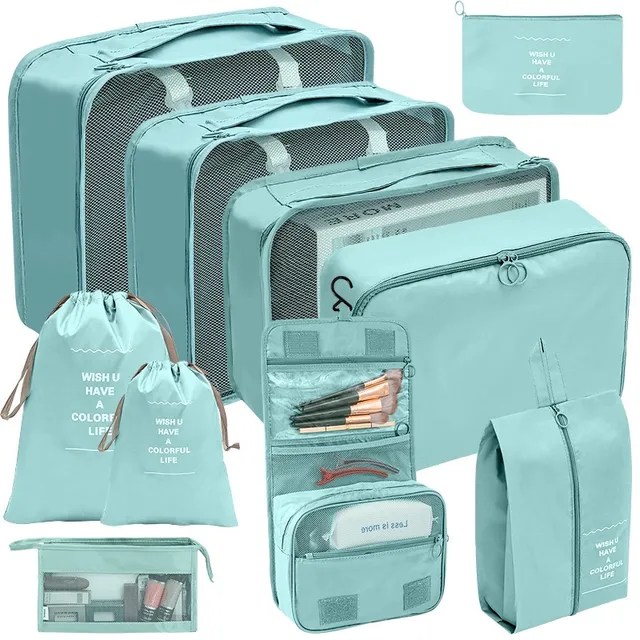 10 Pcs/Set Travel Packing Organizer Bags for Luggage Suitcase