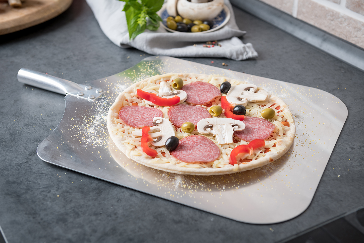 Large Pizza Peel 16 inch with 37 inch Detachable and Adjustable Handle