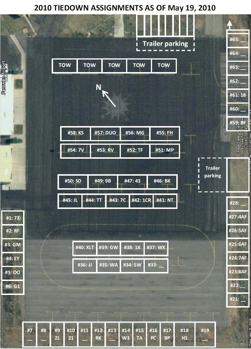 Parowan Airport Layout and Tiedowns