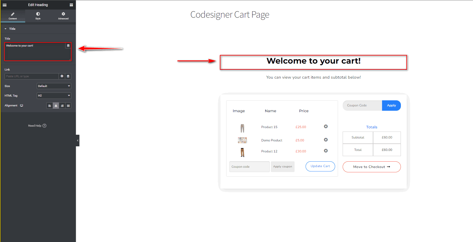 How to Customize the Cart Page with Elementor